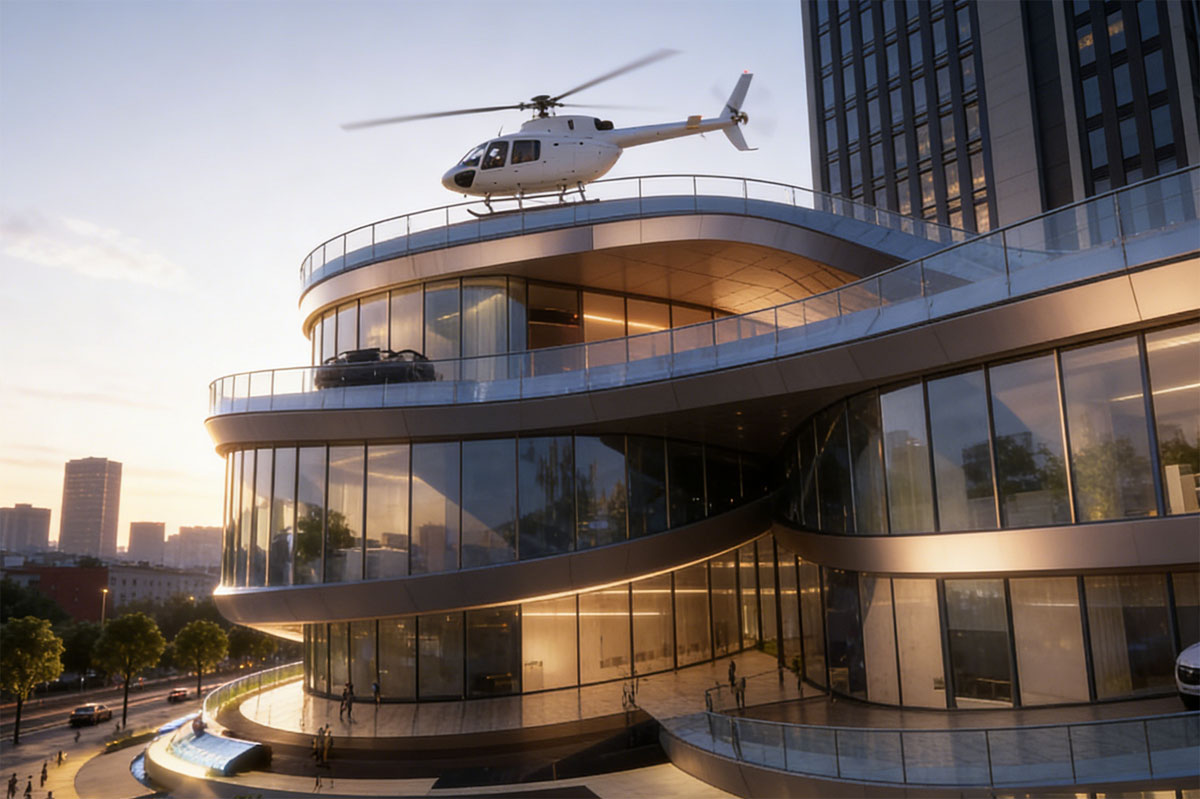 木兰俱乐部四楼直升机停机坪露台，杭州城区罕见空中派对场地