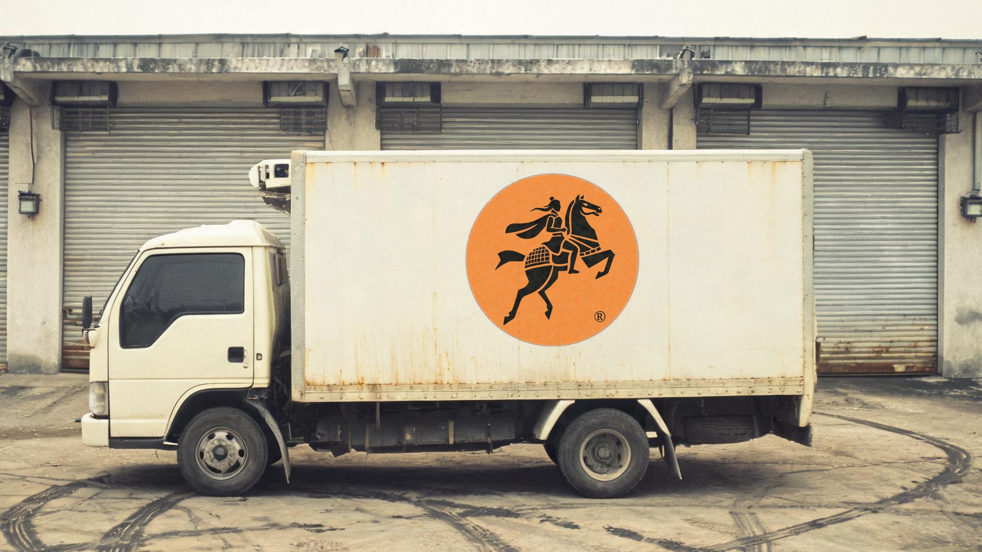 木兰茶故事自有冷藏车 车厢侧板刷印木兰驰骋标识