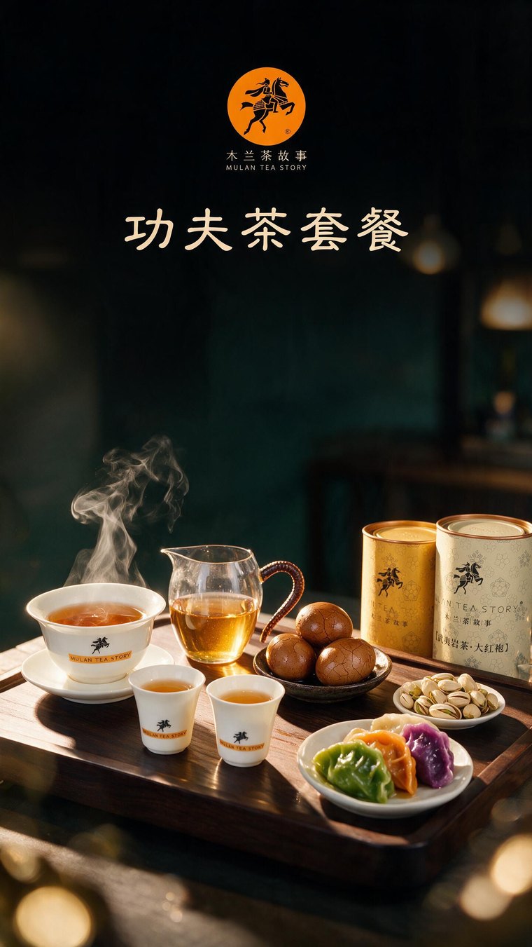 木兰茶故事门店海报 一桌热的