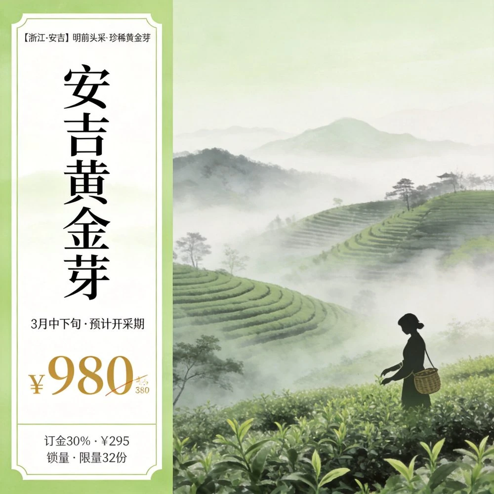 头采预订|安吉白茶·明前头采特级 250g礼盒